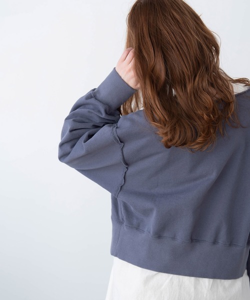Crisp（クリスプ）の「”CARLETON”ショートスウェット（スウェット・レディース・ネイビー/アイボリー・FREE）」の7枚目の写真