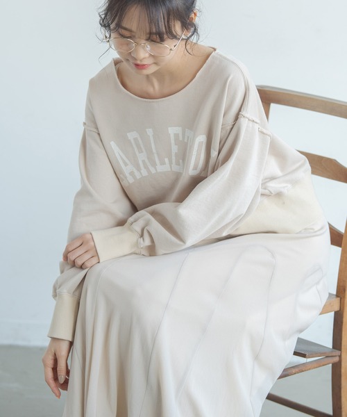 Crisp（クリスプ）の「”CARLETON”ショートスウェット（スウェット・レディース・ネイビー/アイボリー・FREE）」の10枚目の写真