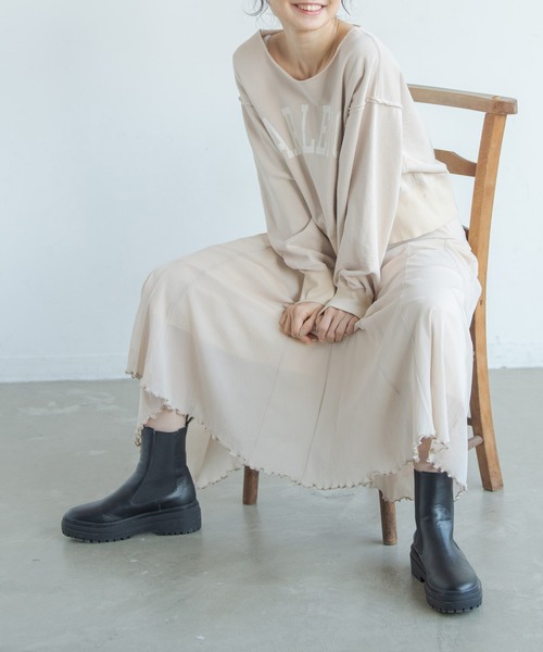 Crisp（クリスプ）の「”CARLETON”ショートスウェット（スウェット・レディース・ネイビー/アイボリー・FREE）」の8枚目の写真