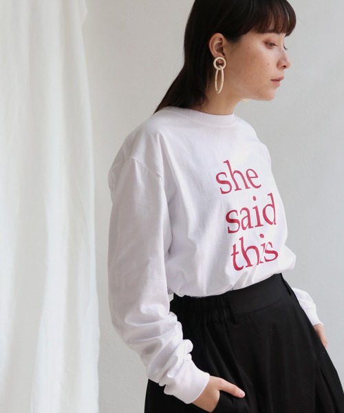 HER CLOSET(ハークローゼット)の「【shemoshelly】オリジナルスローガンロゴロンT(Tシャツ/カットソー・レディース・ホワイト系その他/杢グレー/ホワイト系その他2・M/L)」の18枚目の写真