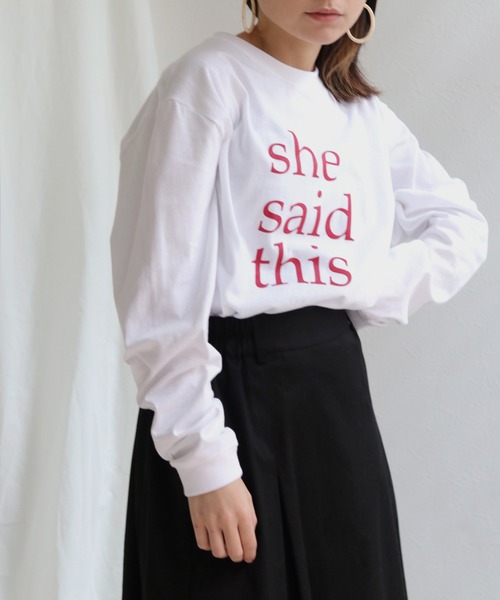 HER CLOSET(ハークローゼット)の「【shemoshelly】オリジナルスローガンロゴロンT(Tシャツ/カットソー・レディース・ホワイト系その他/杢グレー/ホワイト系その他2・M/L)」の14枚目の写真