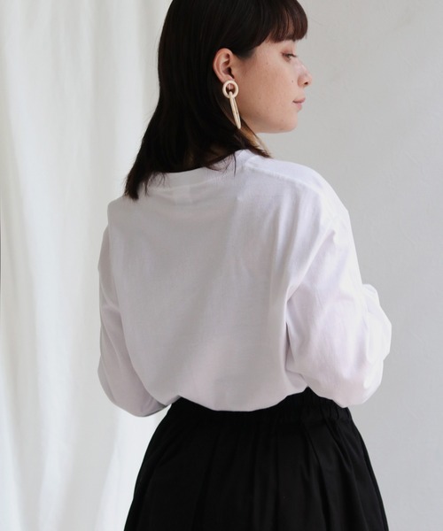 HER CLOSET(ハークローゼット)の「【shemoshelly】オリジナルスローガンロゴロンT(Tシャツ/カットソー・レディース・ホワイト系その他/杢グレー/ホワイト系その他2・M/L)」の6枚目の写真