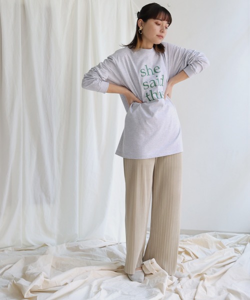 HER CLOSET(ハークローゼット)の「【shemoshelly】オリジナルスローガンロゴロンT(Tシャツ/カットソー・レディース・ホワイト系その他/杢グレー/ホワイト系その他2・M/L)」の7枚目の写真