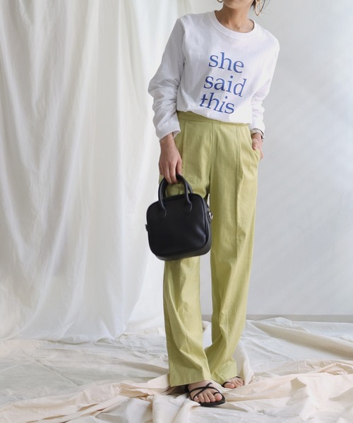 HER CLOSET(ハークローゼット)の「【shemoshelly】オリジナルスローガンロゴロンT(Tシャツ/カットソー・レディース・ホワイト系その他/杢グレー/ホワイト系その他2・M/L)」の9枚目の写真