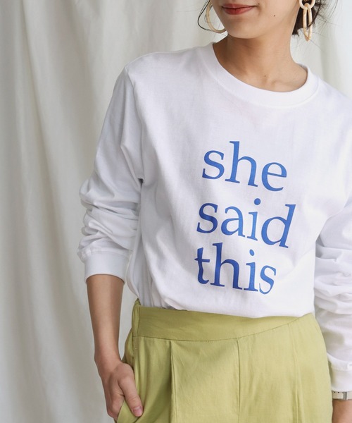 HER CLOSET(ハークローゼット)の「【shemoshelly】オリジナルスローガンロゴロンT(Tシャツ/カットソー・レディース・ホワイト系その他/杢グレー/ホワイト系その他2・M/L)」の5枚目の写真