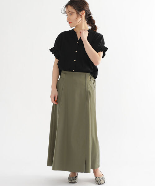 BEAMS HEART（ビームスハート）の「BEAMS HEART / アシンメトリー ラップ スカート（スカート・レディース・ベージュ/オリーブ/ネイビー・SMALL/MEDIUM）」の15枚目の写真