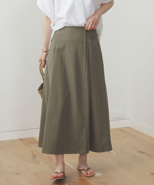 BEAMS HEART（ビームスハート）の「BEAMS HEART / アシンメトリー ラップ スカート（スカート・レディース・ベージュ/オリーブ/ネイビー・SMALL/MEDIUM）」の18枚目の写真