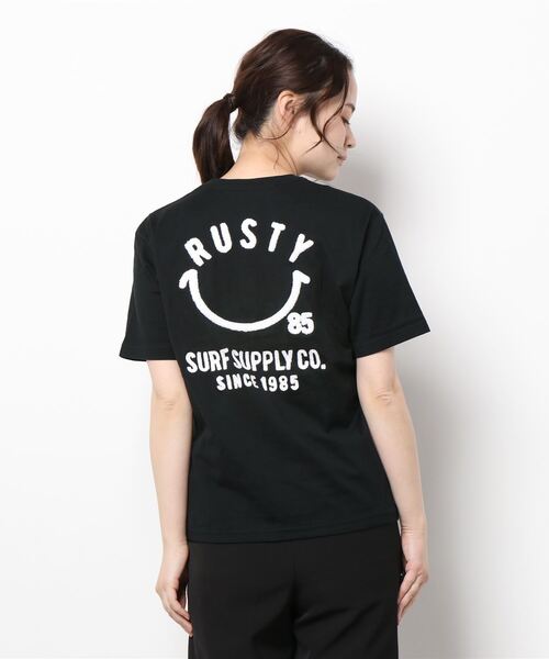 RUSTY(ラスティ)の「【RUSTY:ラスティー】レディースバックプリントTシャツ(Tシャツ/カットソー・レディース・ホワイト/ライトブルー/ブラック/ライム/ピンク・MEDIUM/LARGE)」の15枚目の写真