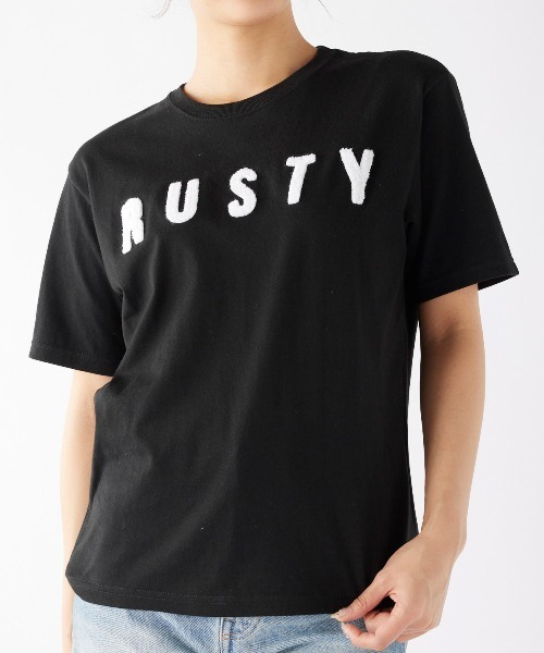 RUSTY(ラスティ)の「【RUSTY:ラスティー】レディースバックプリントTシャツ(Tシャツ/カットソー・レディース・ホワイト/ライトブルー/ブラック/ライム/ピンク・MEDIUM/LARGE)」の11枚目の写真