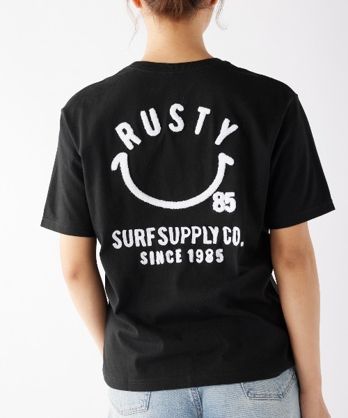 RUSTY(ラスティ)の「【RUSTY:ラスティー】レディースバックプリントTシャツ(Tシャツ/カットソー・レディース・ホワイト/ライトブルー/ブラック/ライム/ピンク・MEDIUM/LARGE)」の13枚目の写真