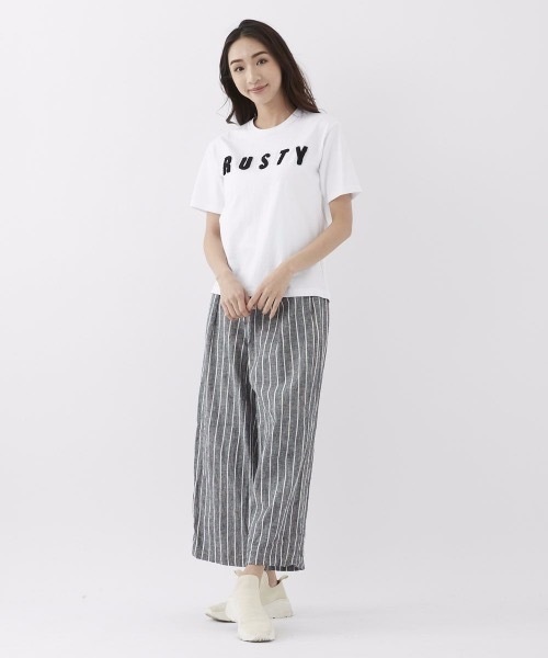 RUSTY(ラスティ)の「【RUSTY:ラスティー】レディースバックプリントTシャツ(Tシャツ/カットソー・レディース・ホワイト/ライトブルー/ブラック/ライム/ピンク・MEDIUM/LARGE)」の21枚目の写真