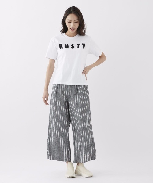 RUSTY(ラスティ)の「【RUSTY:ラスティー】レディースバックプリントTシャツ(Tシャツ/カットソー・レディース・ホワイト/ライトブルー/ブラック/ライム/ピンク・MEDIUM/LARGE)」の22枚目の写真