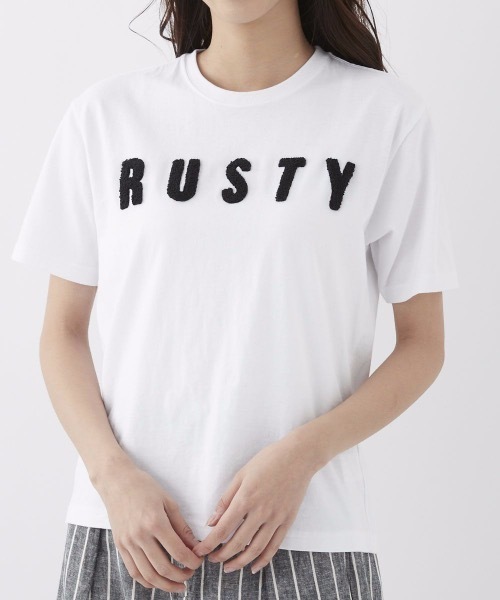 RUSTY(ラスティ)の「【RUSTY:ラスティー】レディースバックプリントTシャツ(Tシャツ/カットソー・レディース・ホワイト/ライトブルー/ブラック/ライム/ピンク・MEDIUM/LARGE)」の16枚目の写真