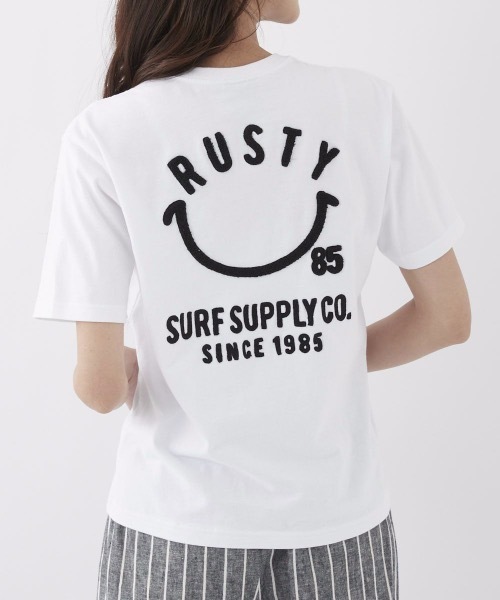 RUSTY(ラスティ)の「【RUSTY:ラスティー】レディースバックプリントTシャツ(Tシャツ/カットソー・レディース・ホワイト/ライトブルー/ブラック/ライム/ピンク・MEDIUM/LARGE)」の18枚目の写真