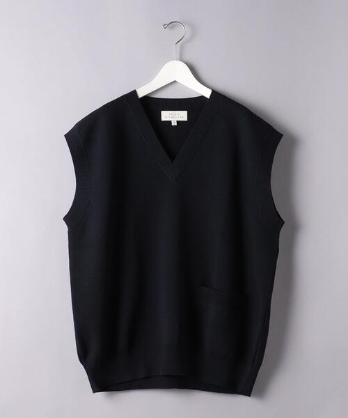 STUDIO NICHOLSON（スタジオニコルソン）の「□＜STUDIO NICHOLSON（スタジオ ニコルソン）＞ FOSS/ベスト（ベスト・メンズ・ネイビー/オフホワイト・S）」の2枚目の写真