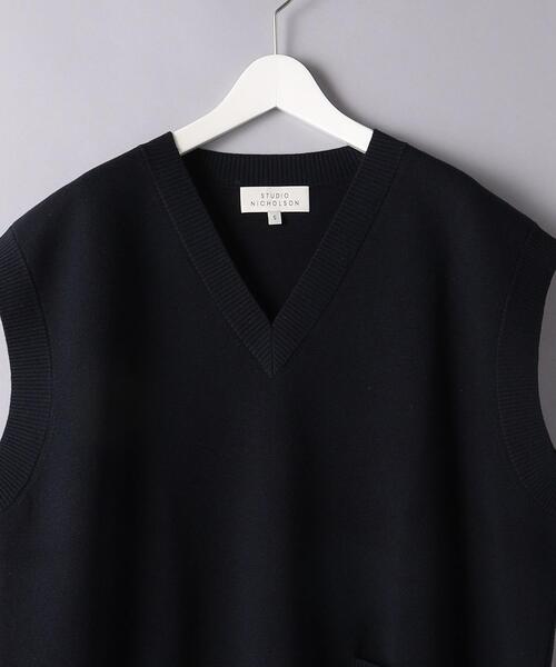 STUDIO NICHOLSON（スタジオニコルソン）の「□＜STUDIO NICHOLSON（スタジオ ニコルソン）＞ FOSS/ベスト（ベスト・メンズ・ネイビー/オフホワイト・S）」の4枚目の写真