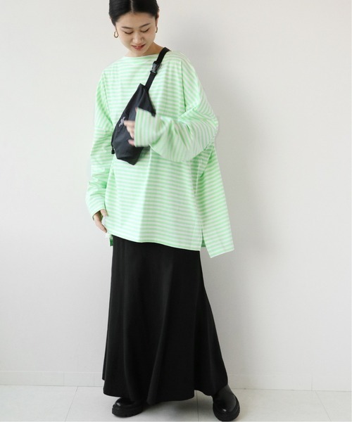 wiffle（ウィッフル）の「《WEB限定追加》別注【WIFFLE】*RELUME BIG BORDER TEE：ボーダーTシャツ◆（Tシャツ/カットソー・レディース・ブラック/グレー/グリーン/サックスブルー・FREE）」の16枚目の写真