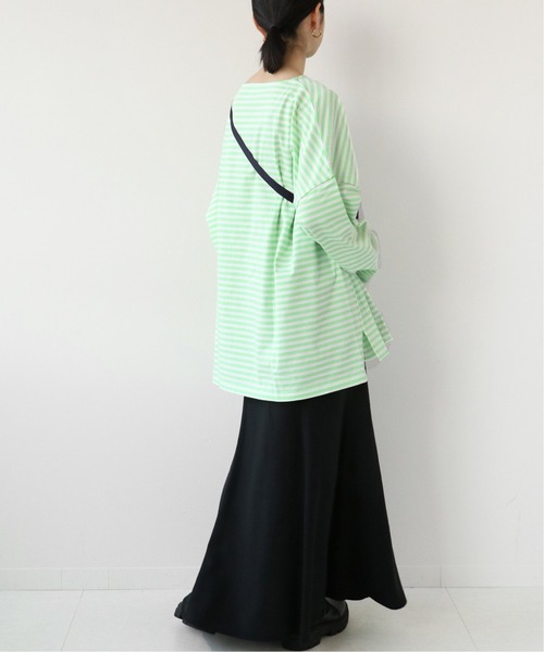 wiffle（ウィッフル）の「《WEB限定追加》別注【WIFFLE】*RELUME BIG BORDER TEE：ボーダーTシャツ◆（Tシャツ/カットソー・レディース・ブラック/グレー/グリーン/サックスブルー・FREE）」の17枚目の写真