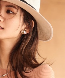 シルバーボタンピアス