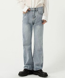 ルーズフレアデニムパンツ/セミワイドデニムパンツ フェード WO22S3PT02【WB ORIGINALS】