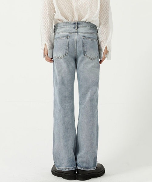 WESTBOY（ウエストボーイ）の「ルーズフレアデニムパンツ/セミワイドデニムパンツ フェード WO22S3PT02【WB ORIGINALS】（デニムパンツ・メンズ・グレー/ブルー/ライトブルー・M/XL/L/S）」の8枚目の写真