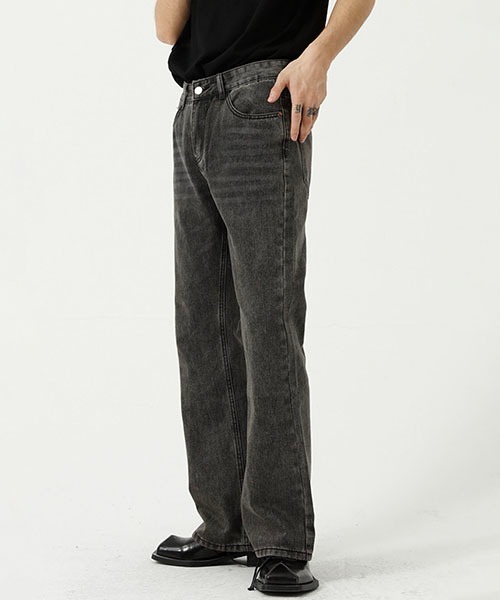 WESTBOY（ウエストボーイ）の「ルーズフレアデニムパンツ/セミワイドデニムパンツ フェード WO22S3PT02【WB ORIGINALS】（デニムパンツ・メンズ・グレー/ブルー/ライトブルー・M/XL/L/S）」の9枚目の写真