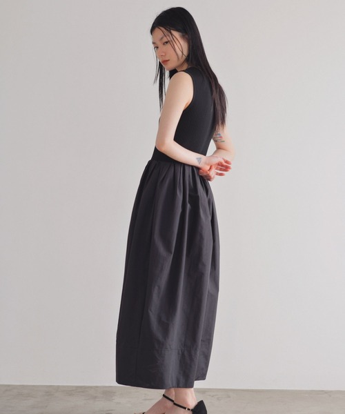 A part by(アパートバイ)の「セレモニー/ニットドッキングドレス 280506(ワンピース・レディース・ブラック・FREE)」の1枚目の写真