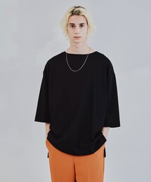 tk.TAKEO KIKUCHI | Vチェーンネックレス付きロングカットソー（ユニセックスアイテム）(Tシャツ/カットソー)