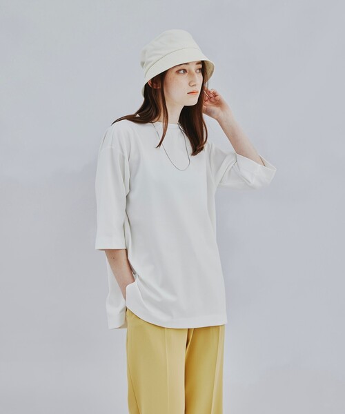 tk.TAKEO KIKUCHI（ティーケータケオキクチ）の「◆Vチェーンネックレス付きロングカットソー（ユニセックスアイテム）（Tシャツ/カットソー・メンズ・ブラック/オフホワイト・02/03/66）」の4枚目の写真