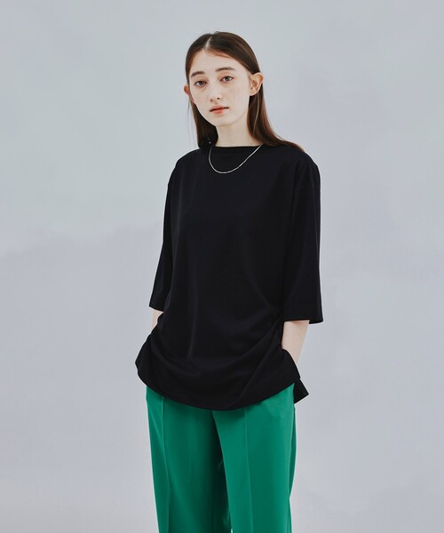 tk.TAKEO KIKUCHI（ティーケータケオキクチ）の「◆Vチェーンネックレス付きロングカットソー（ユニセックスアイテム）（Tシャツ/カットソー・メンズ・ブラック/オフホワイト・02/03/66）」の7枚目の写真