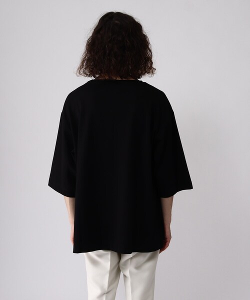 tk.TAKEO KIKUCHI（ティーケータケオキクチ）の「◆Vチェーンネックレス付きロングカットソー（ユニセックスアイテム）（Tシャツ/カットソー・メンズ・ブラック/オフホワイト・02/03/66）」の10枚目の写真