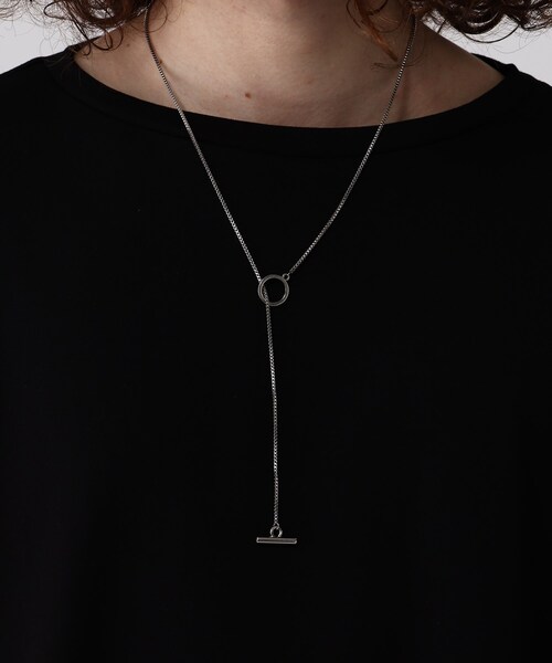 tk.TAKEO KIKUCHI（ティーケータケオキクチ）の「◆Vチェーンネックレス付きロングカットソー（ユニセックスアイテム）（Tシャツ/カットソー・メンズ・ブラック/オフホワイト・02/03/66）」の15枚目の写真