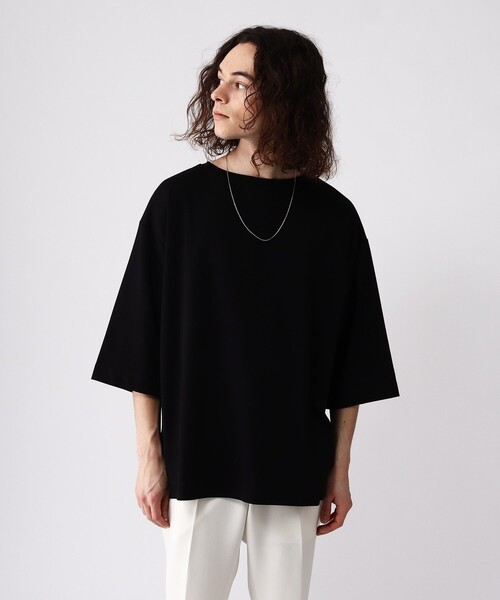 tk.TAKEO KIKUCHI（ティーケータケオキクチ）の「◆Vチェーンネックレス付きロングカットソー（ユニセックスアイテム）（Tシャツ/カットソー・メンズ・ブラック/オフホワイト・02/03/66）」の17枚目の写真