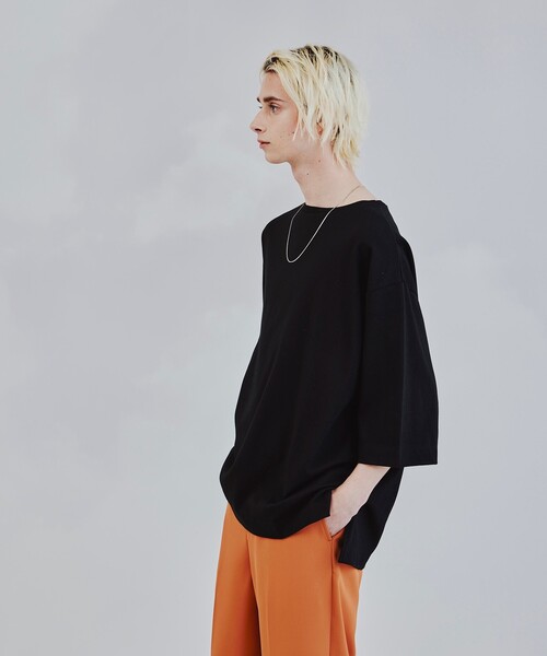 tk.TAKEO KIKUCHI（ティーケータケオキクチ）の「◆Vチェーンネックレス付きロングカットソー（ユニセックスアイテム）（Tシャツ/カットソー・メンズ・ブラック/オフホワイト・02/03/66）」の20枚目の写真