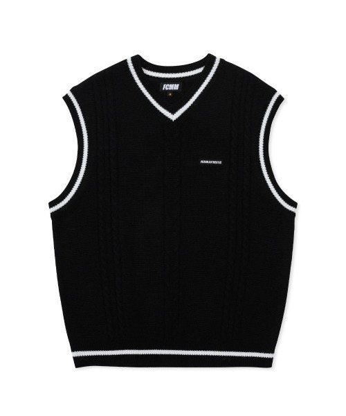 FCMM(エフシーエムエム)の「OVERSIZED CABLE KINT VEST/オーバーサイズケーブルニットベスト(ベスト・メンズ・ブラック/ミント・MEDIUM/LARGE)」の16枚目の写真