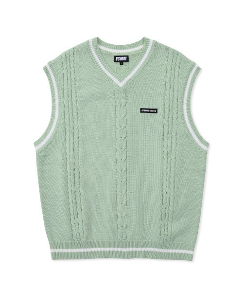 FCMM(エフシーエムエム)の「OVERSIZED CABLE KINT VEST/オーバーサイズケーブルニットベスト(ベスト・メンズ・ブラック/ミント・MEDIUM/LARGE)」の17枚目の写真