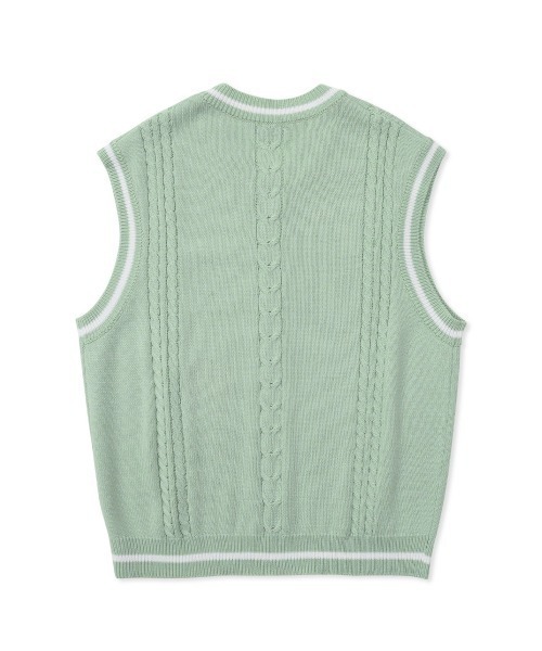 FCMM(エフシーエムエム)の「OVERSIZED CABLE KINT VEST/オーバーサイズケーブルニットベスト(ベスト・メンズ・ブラック/ミント・MEDIUM/LARGE)」の11枚目の写真