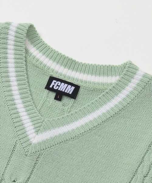 FCMM(エフシーエムエム)の「OVERSIZED CABLE KINT VEST/オーバーサイズケーブルニットベスト(ベスト・メンズ・ブラック/ミント・MEDIUM/LARGE)」の13枚目の写真