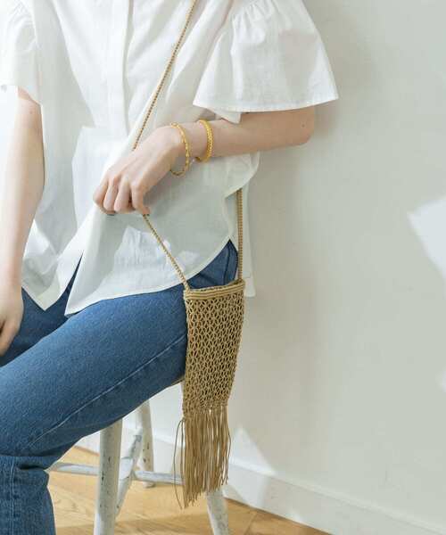 The Bagmati（ザバグマティ）の「The Bagmati　マクラメショルダーバッグ（ショルダーバッグ・レディース・ライトブルー/ブラック/ベージュ/オレンジ・-）」の5枚目の写真