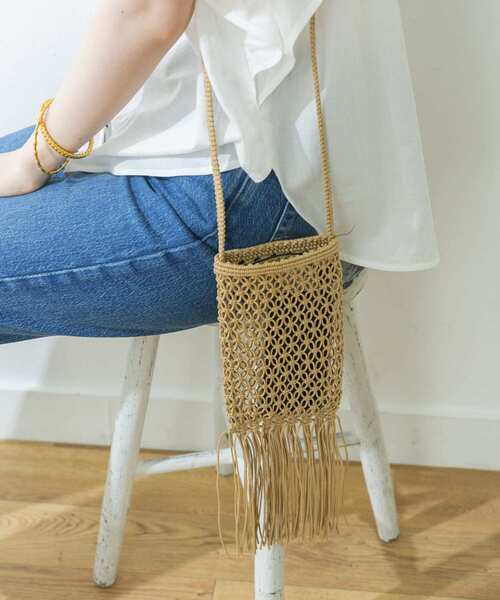 The Bagmati（ザバグマティ）の「The Bagmati　マクラメショルダーバッグ（ショルダーバッグ・レディース・ライトブルー/ブラック/ベージュ/オレンジ・-）」の6枚目の写真