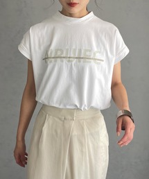【&g’aime】ロゴプリントフレンチTシャツ