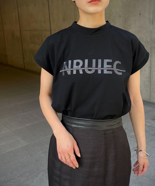 &g'aime(アンジェム)の「【&g’aime】ロゴプリントフレンチTシャツ(Tシャツ/カットソー・レディース・ホワイト/ブラック/グレイッシュベージュ・FREE)」の17枚目の写真