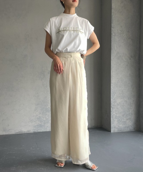 &g'aime(アンジェム)の「【&g’aime】ロゴプリントフレンチTシャツ(Tシャツ/カットソー・レディース・ホワイト/ブラック/グレイッシュベージュ・FREE)」の16枚目の写真
