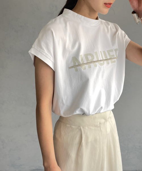 &g'aime(アンジェム)の「【&g’aime】ロゴプリントフレンチTシャツ(Tシャツ/カットソー・レディース・ホワイト/ブラック/グレイッシュベージュ・FREE)」の11枚目の写真