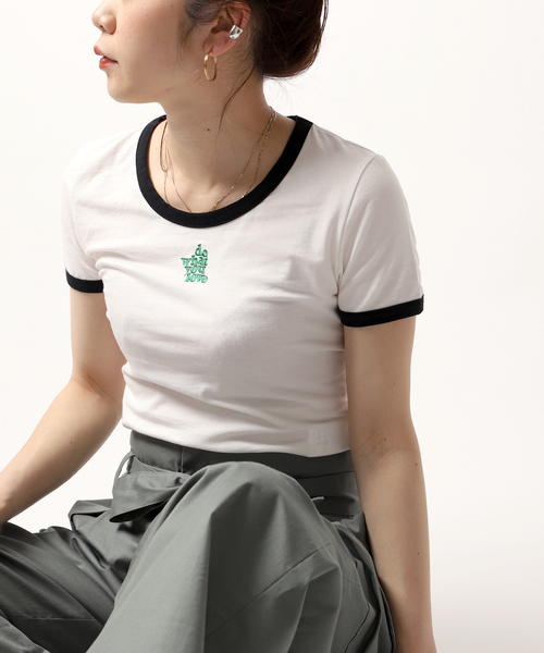 JOINT WORKS(ジョイントワークス)の「ロゴシシュウミニTシャツ(Tシャツ/カットソー・レディース・ホワイト/ブラック/グレー・FREE)」の1枚目の写真