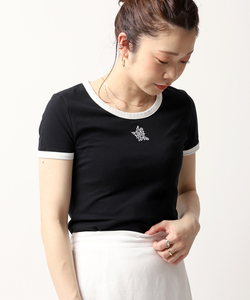 JOINT WORKS(ジョイントワークス)の「ロゴシシュウミニTシャツ(Tシャツ/カットソー・レディース・ホワイト/ブラック/グレー・FREE)」の2枚目の写真