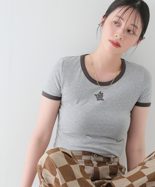 JOINT WORKS(ジョイントワークス)の「ロゴシシュウミニTシャツ(Tシャツ/カットソー・レディース・ホワイト/ブラック/グレー・FREE)」の13枚目の写真