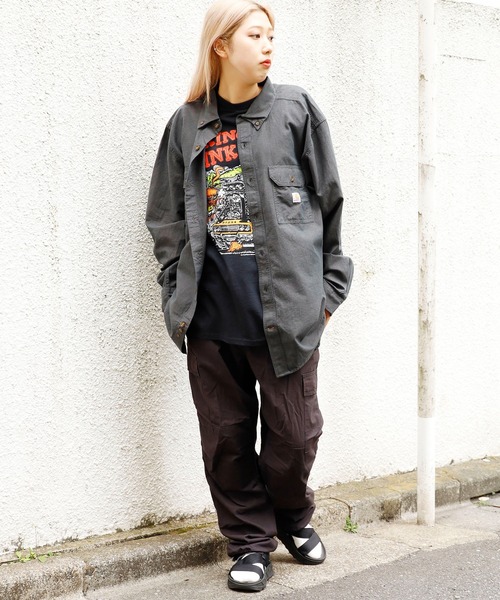 Carhartt(カーハート)の「Carhartt/カーハート Loose Fit Midweight Chambray Long-Sleeve Shirt ボタンダウンシャツ(シャツ/ブラウス・メンズ・グレー・XL/L/M)」の19枚目の写真