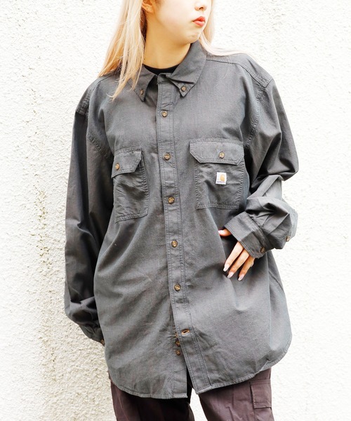 Carhartt(カーハート)の「Carhartt/カーハート Loose Fit Midweight Chambray Long-Sleeve Shirt ボタンダウンシャツ(シャツ/ブラウス・メンズ・グレー・XL/L/M)」の12枚目の写真