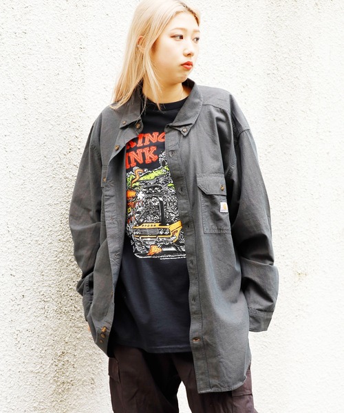Carhartt(カーハート)の「Carhartt/カーハート Loose Fit Midweight Chambray Long-Sleeve Shirt ボタンダウンシャツ(シャツ/ブラウス・メンズ・グレー・XL/L/M)」の13枚目の写真